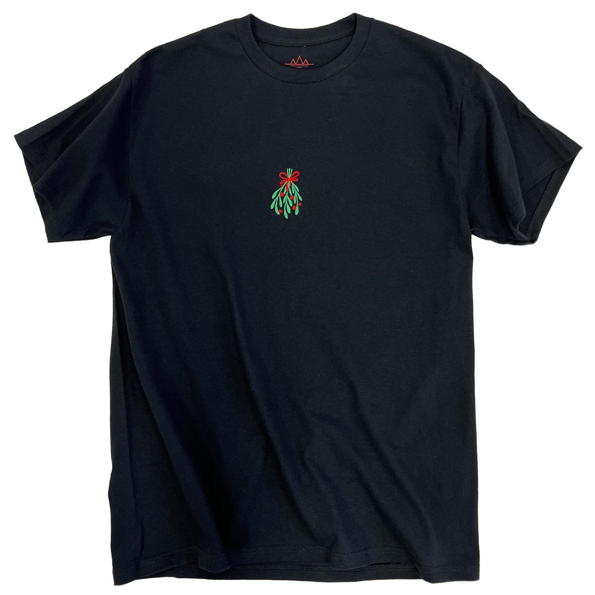 ALTRU MISTLETOE EMBROIDERY BLACK T-SHIRT FRONT IMAGE