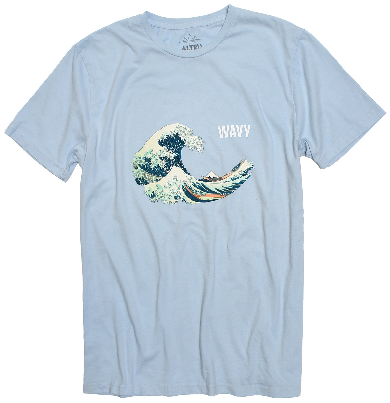 Wavy Hokusai powder blue tee by Altru Apparel