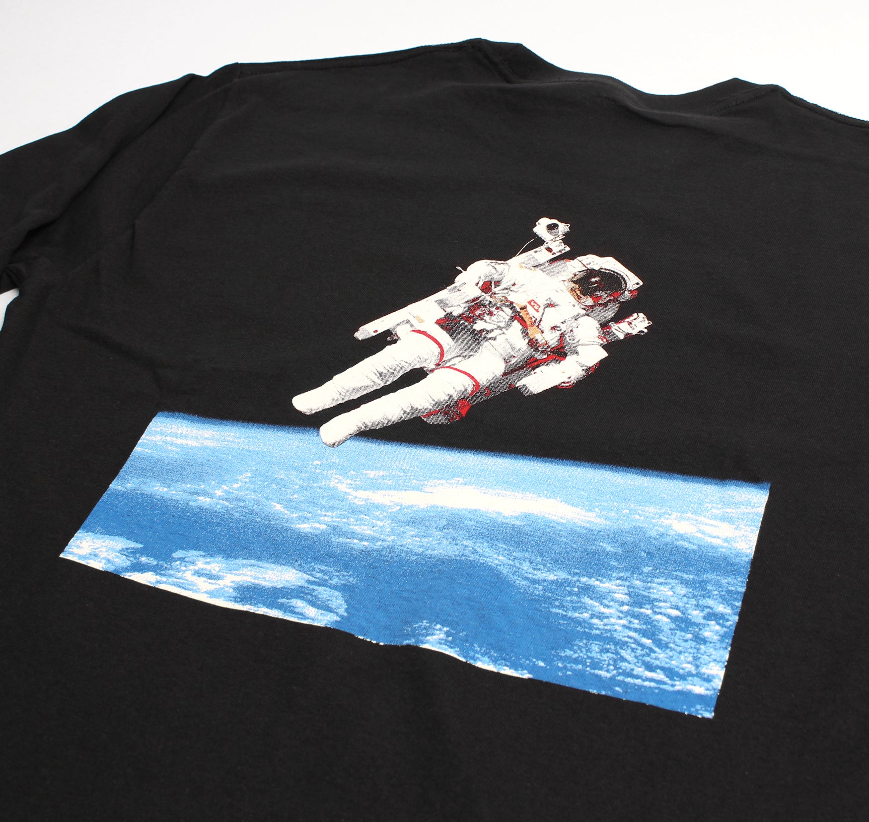 Astronaut Over Earth L/S black T-shirt by Altru Apparel