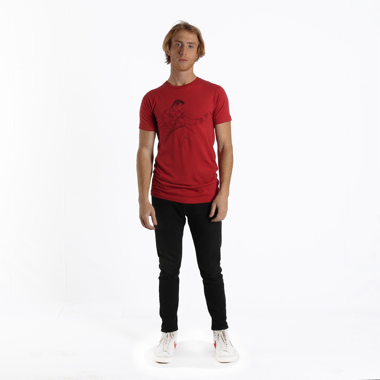 Elvis Embroidered red T-shirt by Altru Apparel