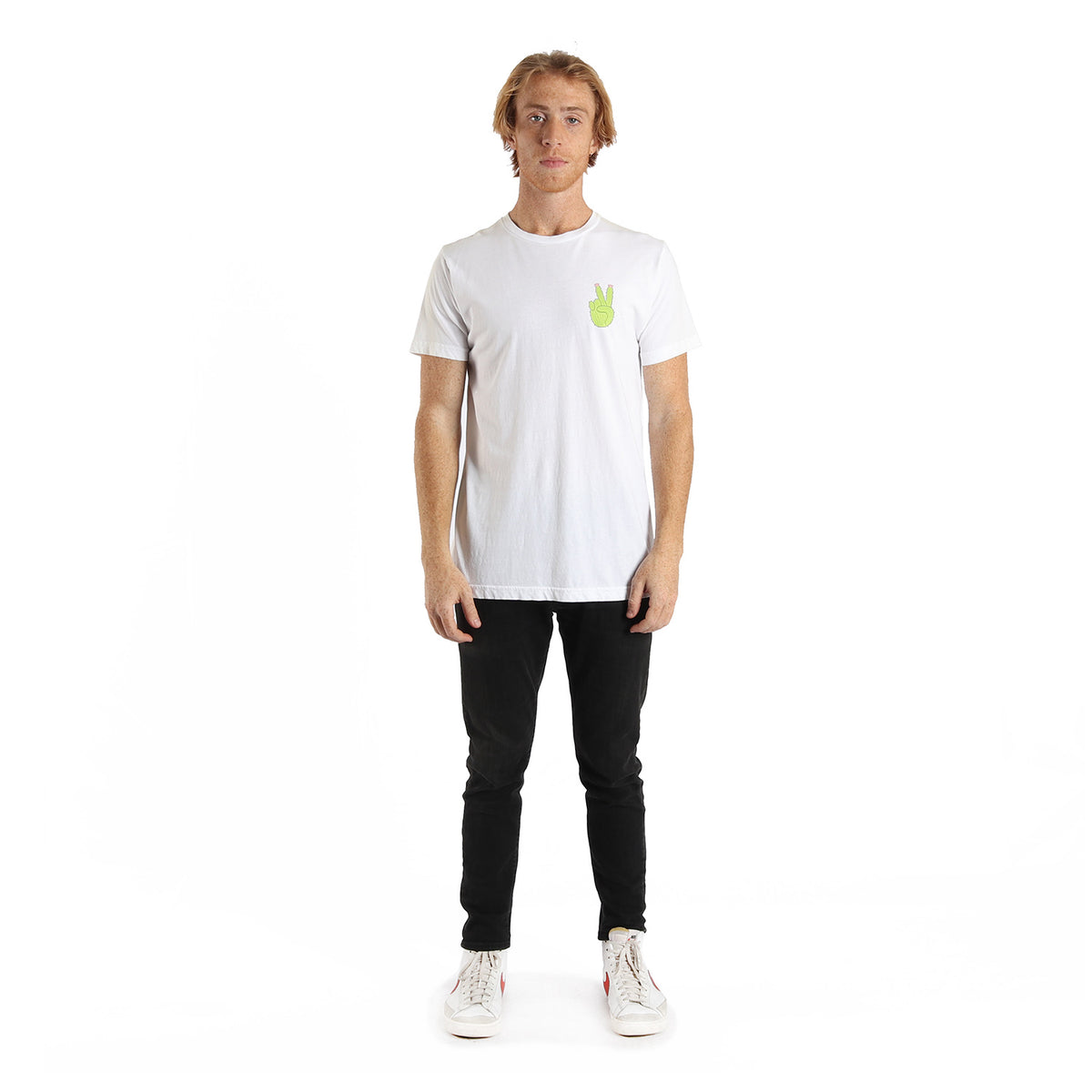 Peace Cactus white graphic tee