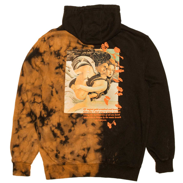 Altru Men s Botticelli Puff Ink Graphic Hoodie Black Bleach Fleece