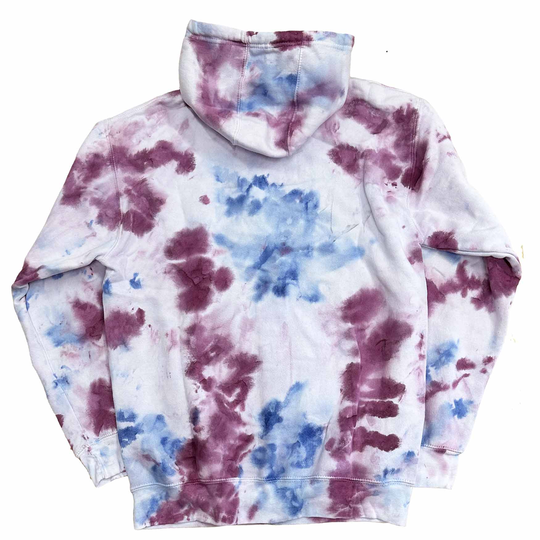 Keep it Natural printed on tie dye hoodie Back