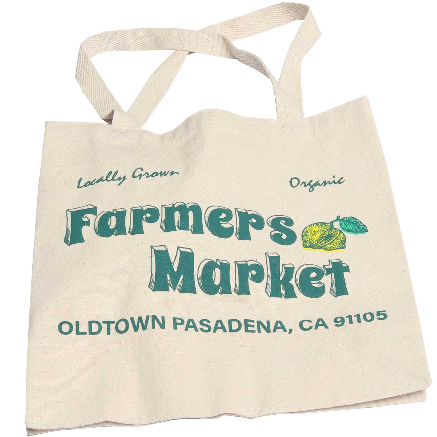 Altru Apparel Tote bags. Farmers Market tote bag front detail angle