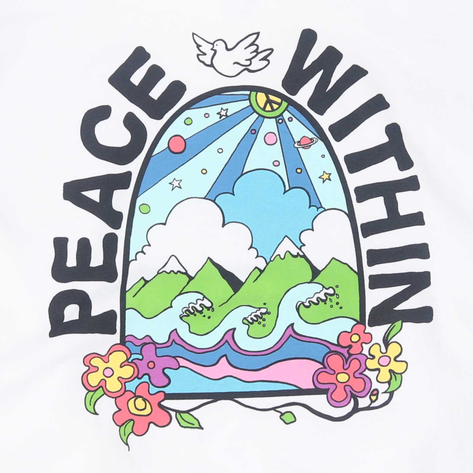 Peace Within White Fleece Hoodie