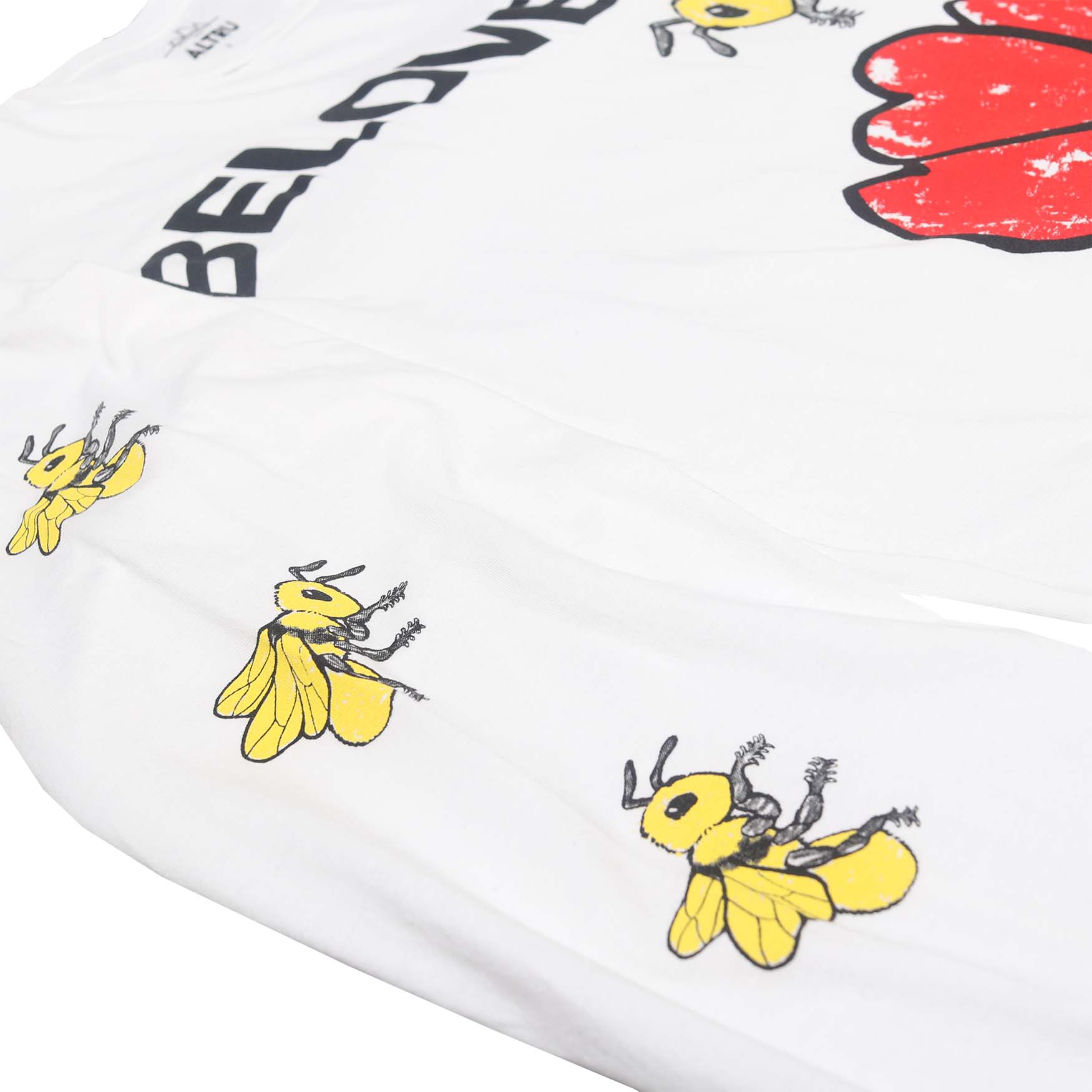 Beloved Tulips Bee L/S T-shirt graphic on front & right sleeve