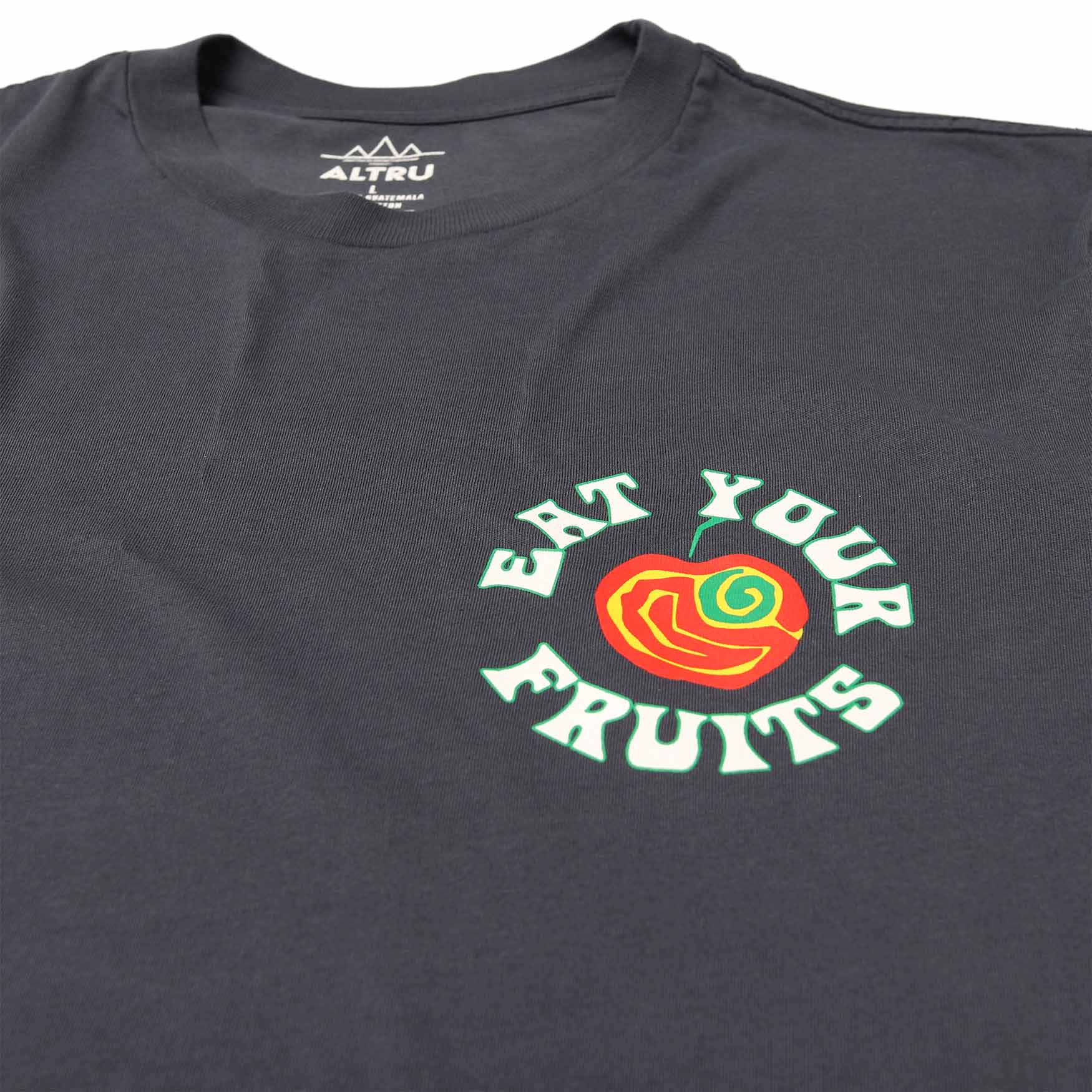 Eat Your Fruits graphic tee printed on front and back