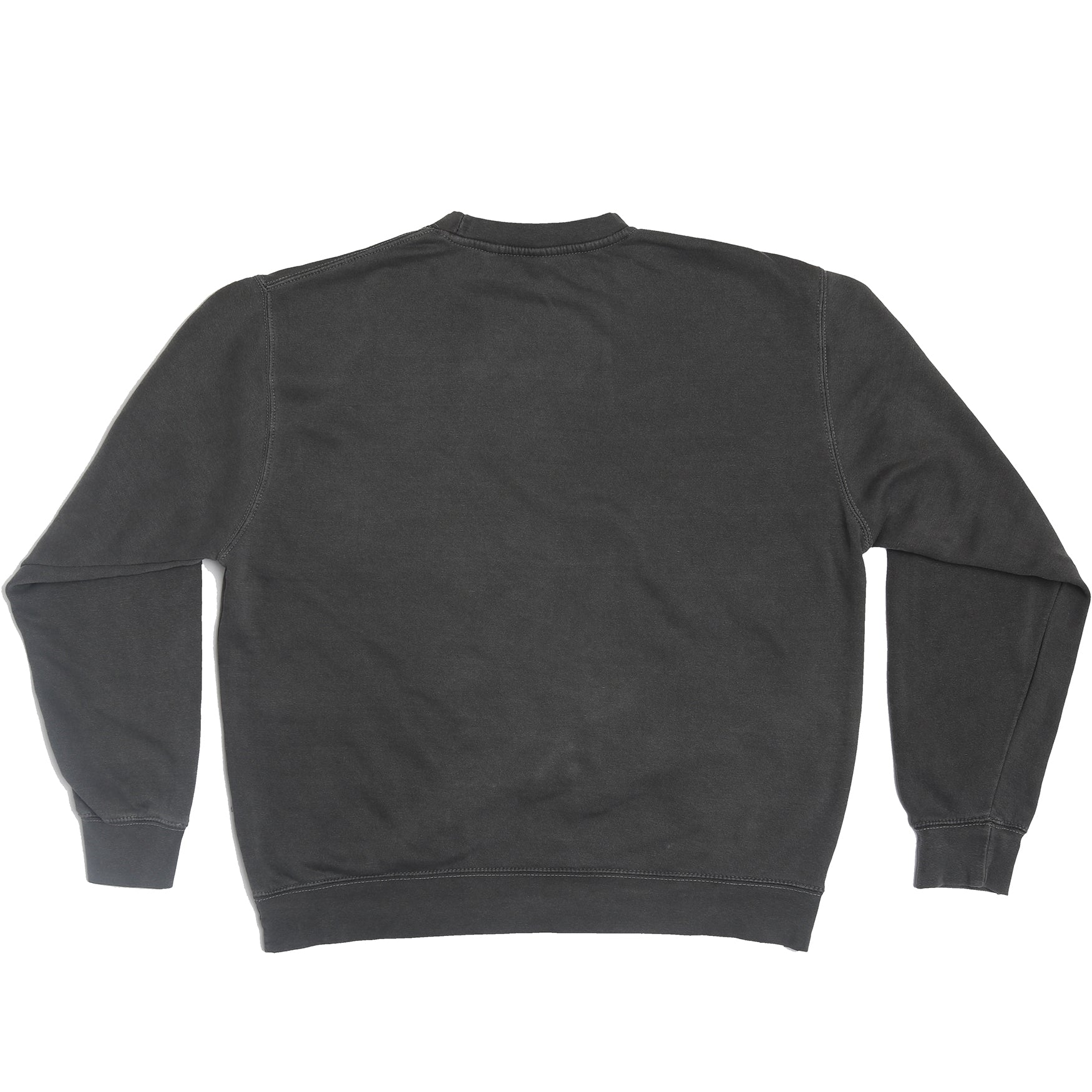 Back of Altru Men's YELLOWSTON Graphic Crewneck Sweatshirt Charcoal Fleece