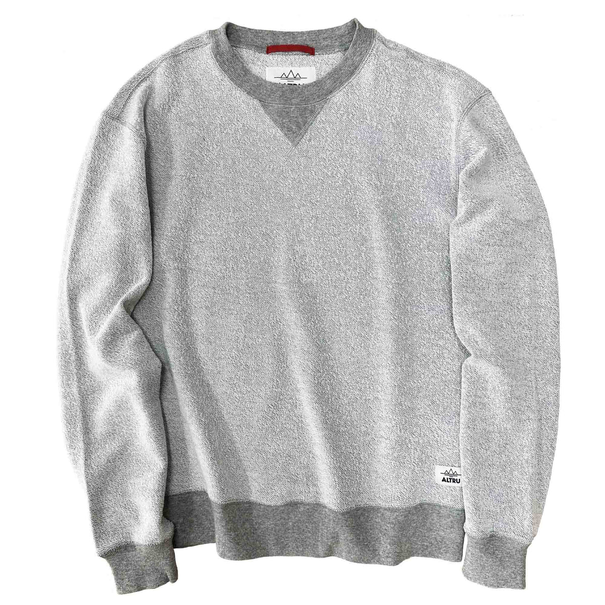 Altru Vintage White/Grey Reverse crew mid weight 100% cotton loop terry blank crew sweatshirt  front image