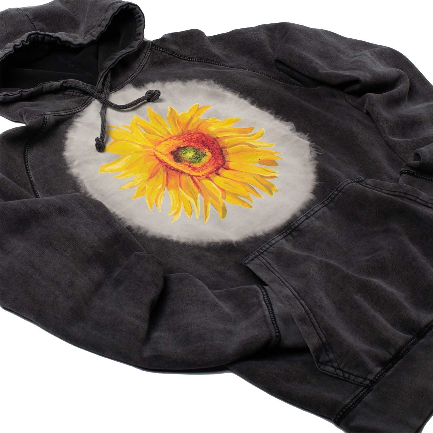 Van Gogh Big Sunflower Black Hoodie